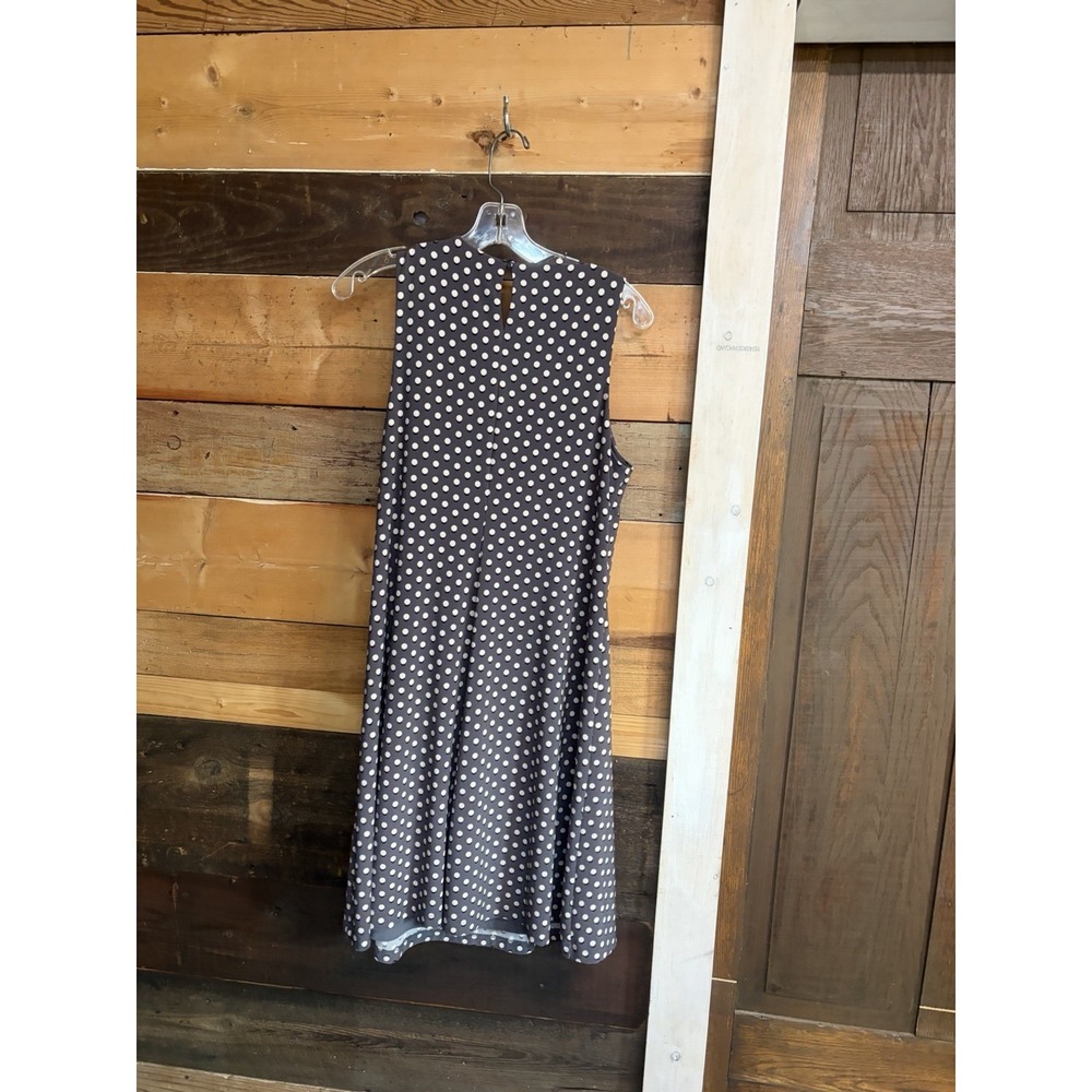 Anne Klein Polka Dot Swing Dress Gray White Polka Dots Classic Preppy - Picture 4 of 7
